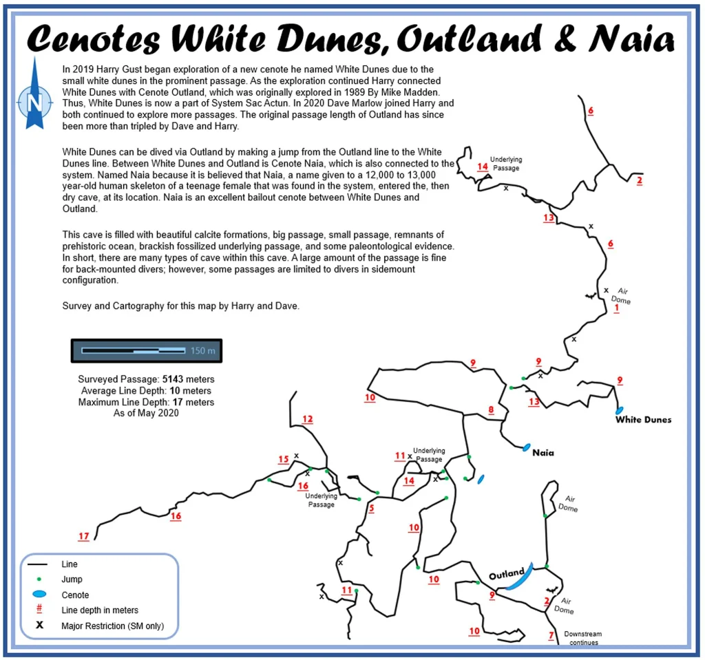 Outland cenote cave lines map